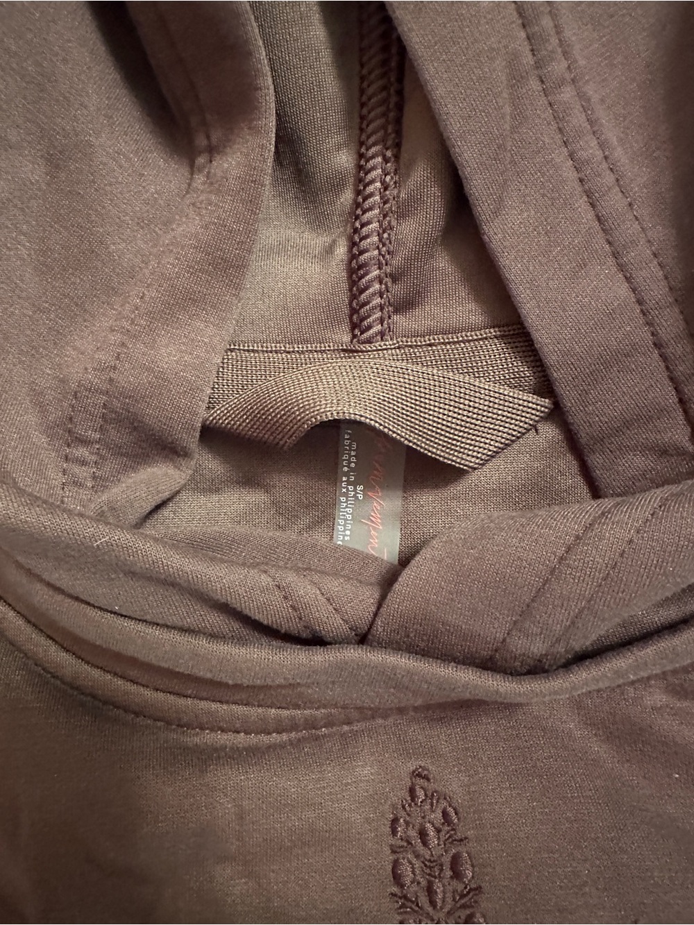 Free People Playing Games Cropped Brown Hoodie. Size Small - Picture 4 of 5